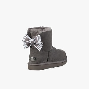 Ugg Customizable Bailey Bow Mini Women Classic Boots Grey (5986WFDVR)